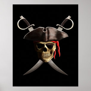 Pirat Skull och svärd Poster