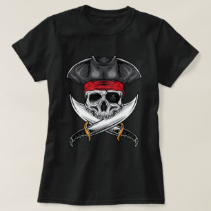 Pirat Skull och svärd T Shirt