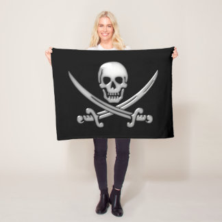 Pirat Skull och Sword Crossbone Fleecefilt