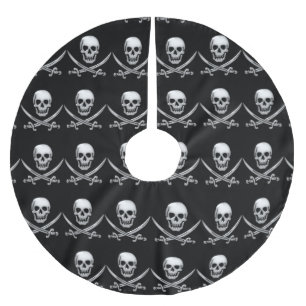 Pirat Skull och Sword Crossbone (TLAPD) Julgransmatta Borstad Polyester
