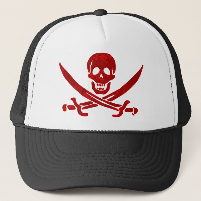 Pirat Skull och Swords Flagga Keps (Framsida)