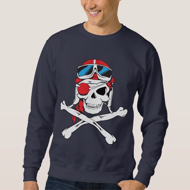 Pirat Skull/Öga Patch Sweatshirt (Framsida)