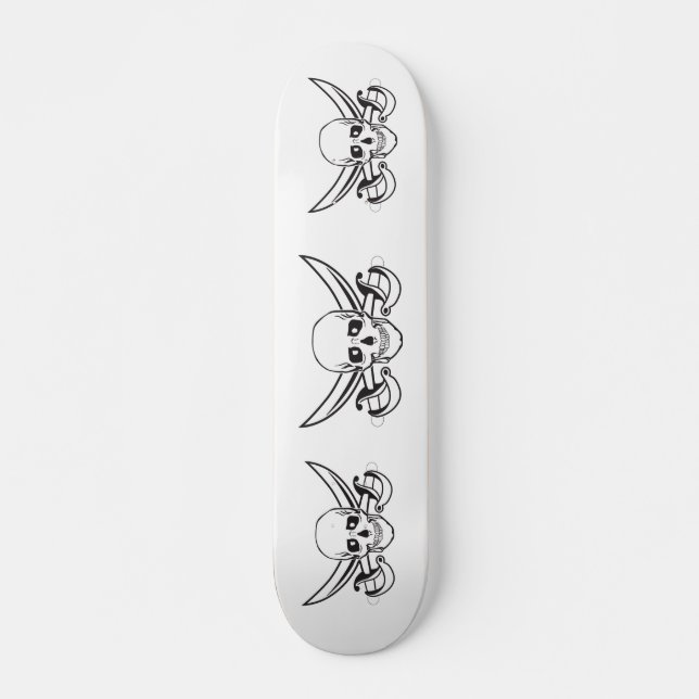 Pirat Skull Old School Skateboard Bräda 21,6 Cm (Framsida)