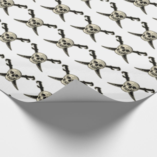 Pirat (Skull) - Papper figursättning, 30 x 6' Presentpapper (Hörn)