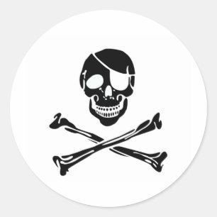 Pirat Skull Runt Klistermärke
