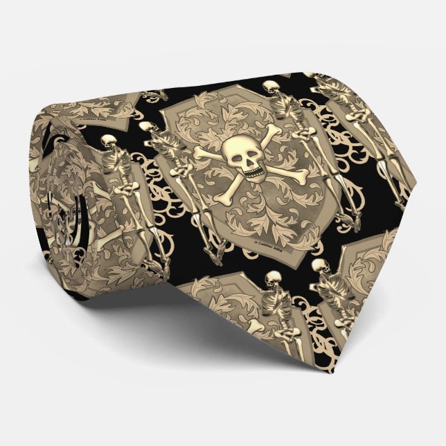 Pirat Skull Shield Tie Slips (Rullad)