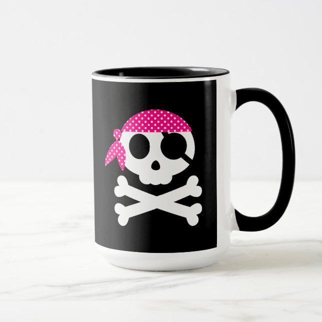 Pirat Skull Skeleton Bandanna Mugg (Höger)