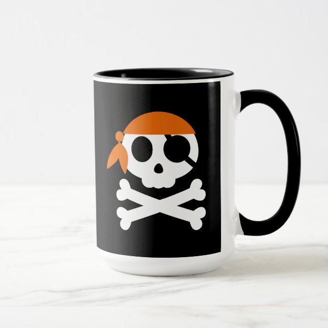 Pirat Skull Skeleton Bandanna Mugg (Höger)