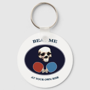 Pirat Skull slår mig Ping Pong Nyckelring