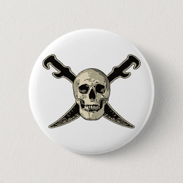 Pirat (Skull) - Standard, 2,4-tums rund knapp  (Framsida)