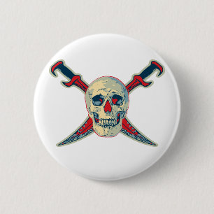 Pirat (Skull) - Standard, 2,4-tums rund knapp 