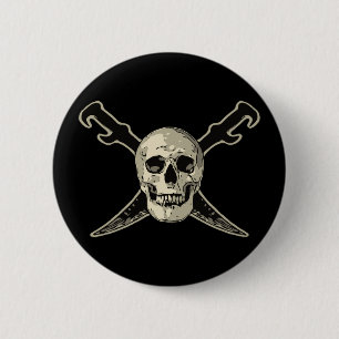 Pirat (Skull) - Standard, 2,4-tums rund knapp 