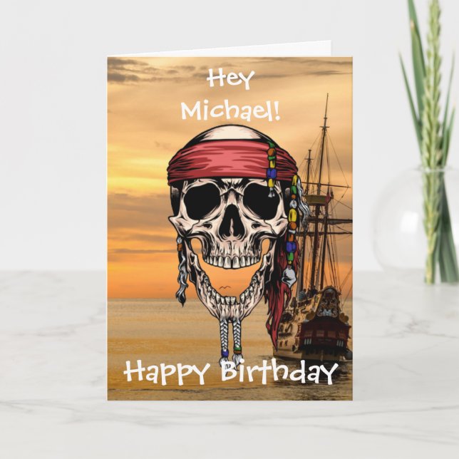 Pirat Skull Sunset Frakt Card Kort (Framsida)