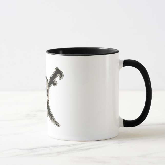 Pirat (Skull) - Svart 11 oz Ringer Mugg  (Höger)