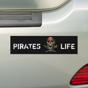 Pirat SKULL SWORD Legend Black Bumper Sticker Bildekal