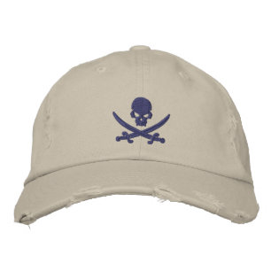 Pirat Skull Swords Broderad Keps