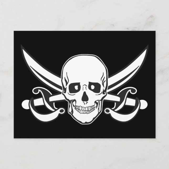 Pirat Skull Vykort (Framsida)