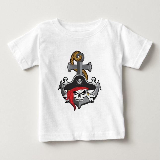 Pirat Skullankare T Shirt (Framsida)