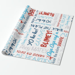 Pirat Slogan Party Pirat Wrapping Papper Presentpapper