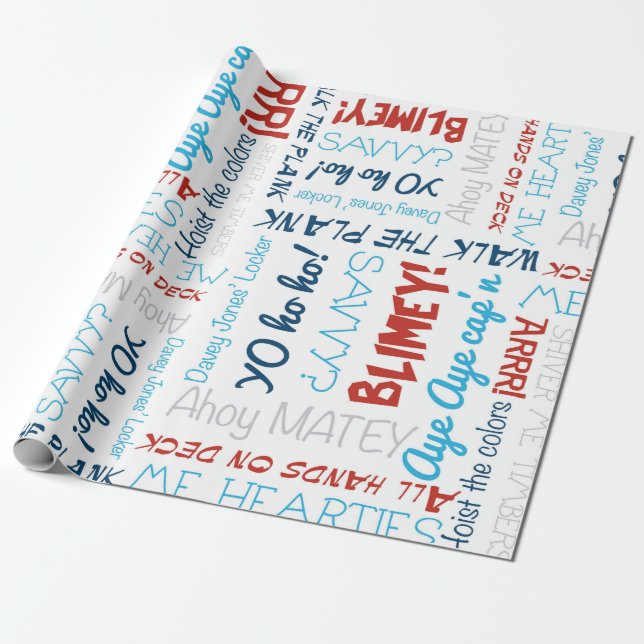 Pirat Slogan Party Pirat Wrapping Papper Presentpapper (Utrullad)