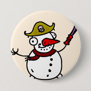 pirat snögubbe god jul knapp