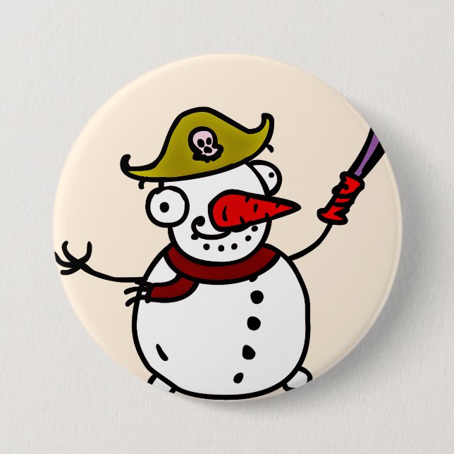 pirat snögubbe god jul knapp (Framsida)