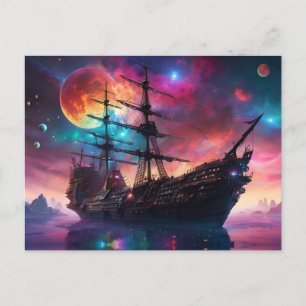 Pirat SpaceShip Lands på en annan planet Vykort