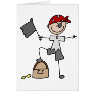 Pirat Stick figur Hälsningskort