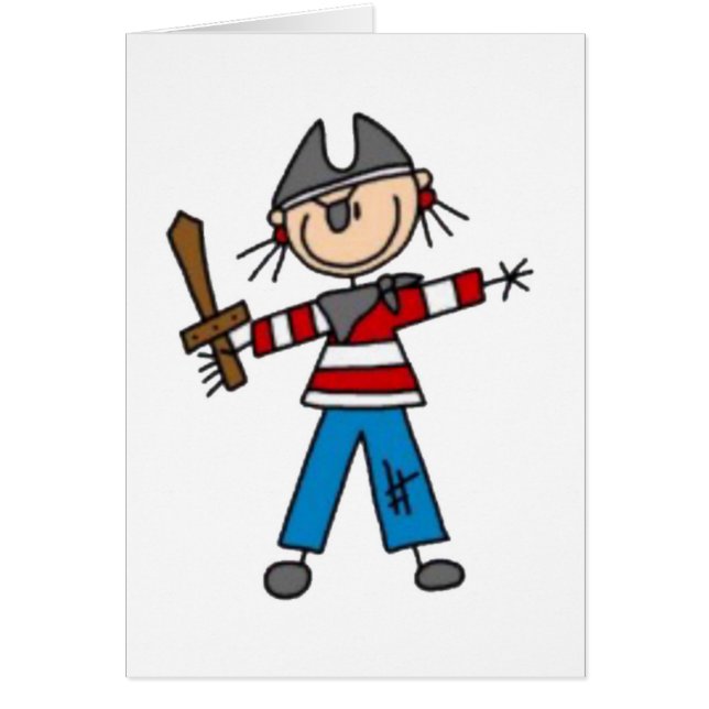 Pirat Stick figur Hälsningskort (Framsidan)