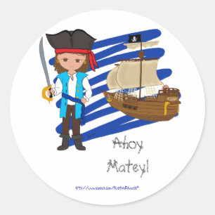 Pirat Stickers Runt Klistermärke