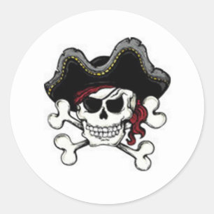 Pirat Stickers Runt Klistermärke