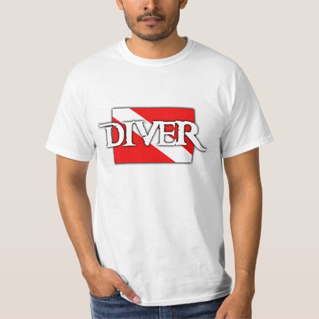Pirat-stil Dive Flagga T-shirt (Framsida)