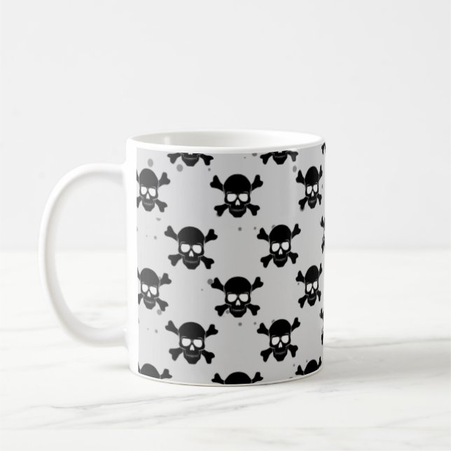 Pirat Stil Döskallar Mönster Kaffemugg (Vänster)