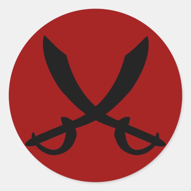 Pirat Sword Sticker Runt Klistermärke (Framsida)