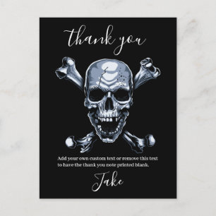 Pirat Tack för Grått Skull och Bones Postcard Vykort