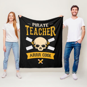 Pirat Teacher Arrr Coola Skull Rustic Fleecefilt