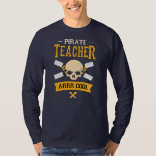 Pirat Teacher Arrr Coola Skull Rustic T Shirt