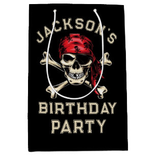 Pirat temaparty Vuxen Salty Skull Black