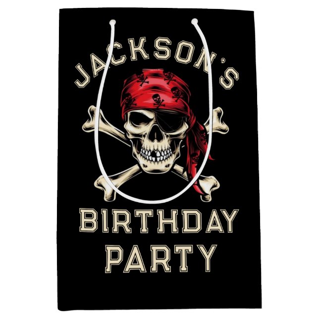 Pirat temaparty Vuxen Salty Skull Black (Framsidan)