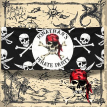 Pirat temaparty Vuxen Salty Skull Black.
