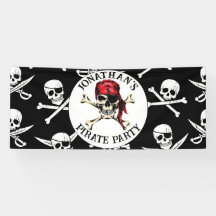 Pirat temaparty Vuxen Salty Skull Black.