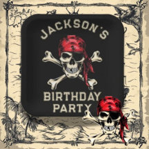 Pirat temaparty Vuxen Salty Skull Black 2