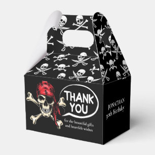 Pirat temaparty Vuxen Salty Skull Black Presentaskar
