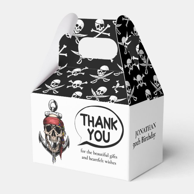 Pirat temaparty Vuxen Skull Nautical Presentaskar (Baksidan Sidan)