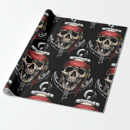 Pirat temaparty Vuxen Skull Nautical Presentpapper