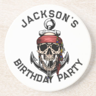 Pirat temaparty Vuxen Skull NAUTICAL White Underlägg
