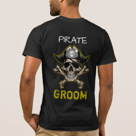 Pirat temaparty Vuxen SkullGROOM T-Shirt