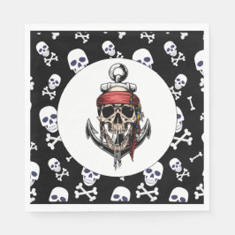 Pirat temapartyets vuxen Nautisk sjöfart Pappersservett