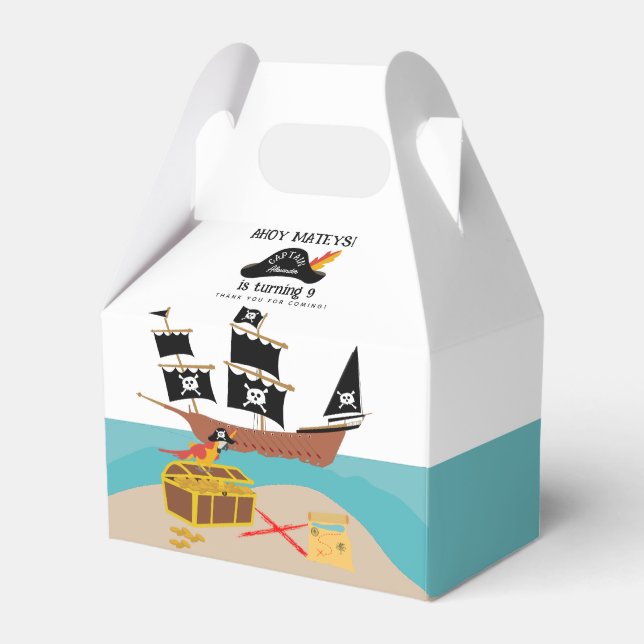 Pirat Theme Födelsedagsfest Tack Presentaskar (Framsidan Sidan)