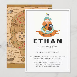 Pirat Thned Födelsedagsfest inbjudan